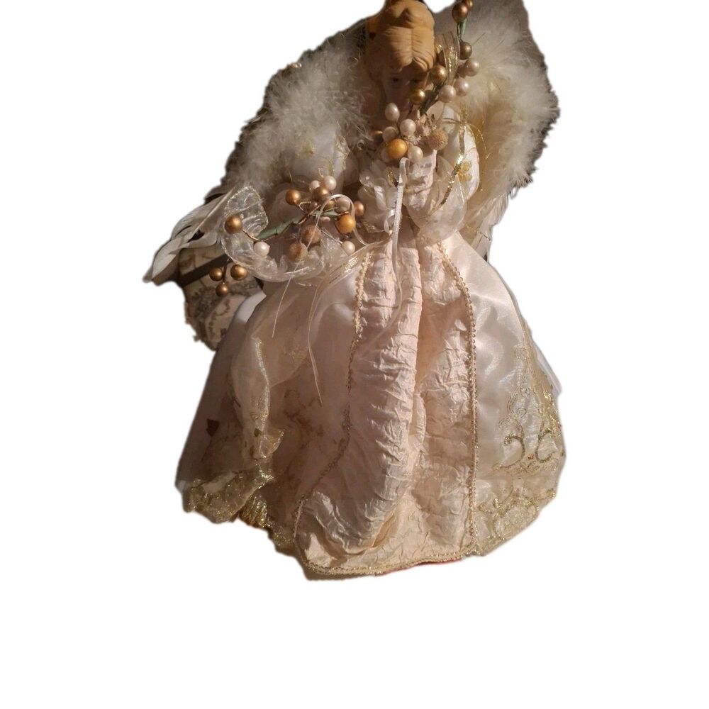 Angel Tree Topper 17 Victorian Gold and White Christmas Decoration